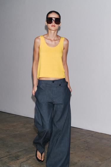 PLAIN KNIT TOP - Yellow by Zara - Image 0