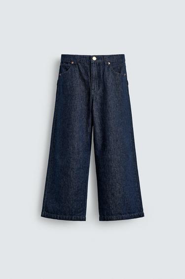 MICKEY SILHOUETTE PATCH WIDE-LEG JEANS HARRY LAMBERT FOR ZARA X DISNEY - Blue by Zara