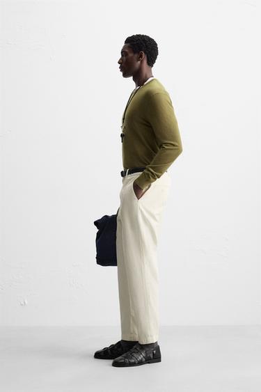 TWILL CHINO TROUSERS - Oyster-white by Zara - Image 3