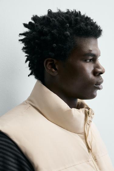 GILET MATELASSÉ REGULAR FIT - Marron clair de Zara - Image 4