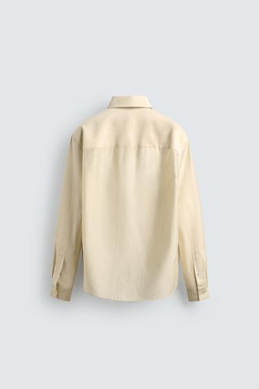 CHEMISE FLUIDE À POCHES - Écru de Zara - Image 6