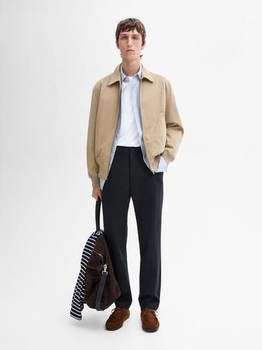 Pantalón slim fit mezcla algodón - Marino de Zara