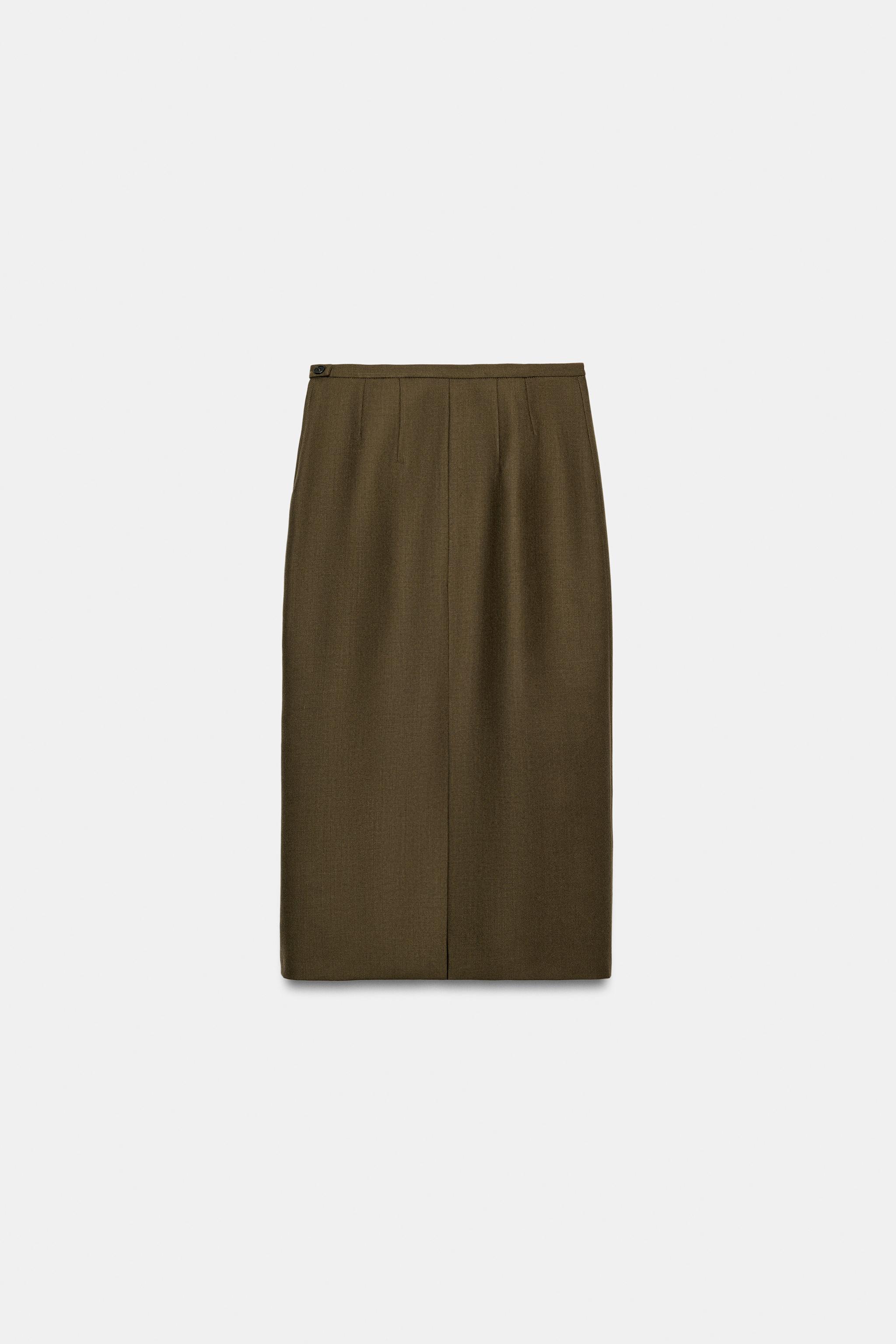 100% WOOL STRAIGHT SKIRT ZW COLLECTION