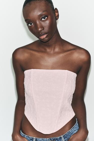 TOP CORSET TEXTURÉ - Rose pastel de Zara - Image 2