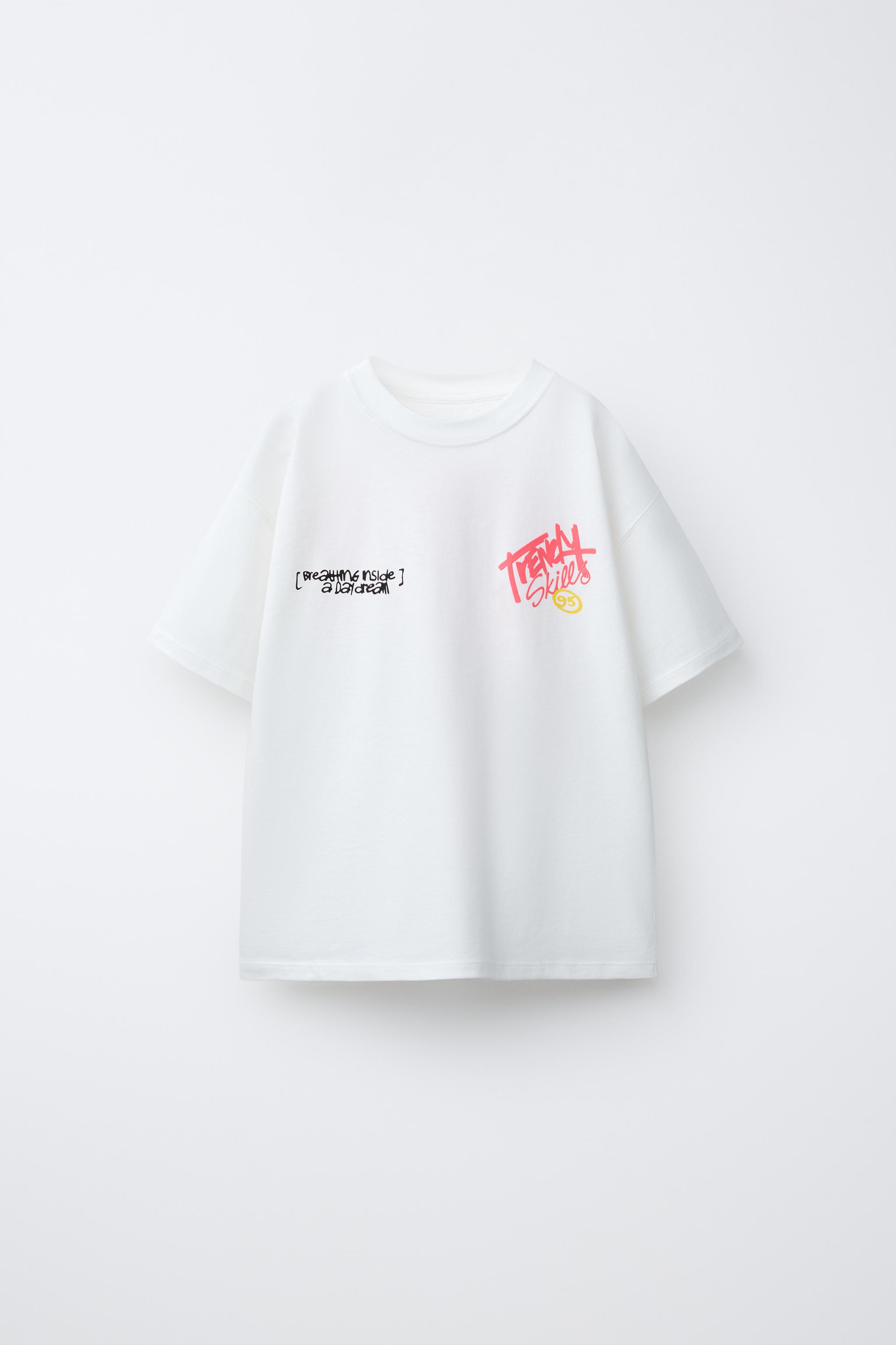 トップス 8egreedy graff brand name t-shits white GRAFFITI PRINT T-SHIRT - White | ZARA United States