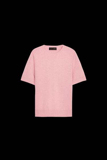 100% WOOL SHORT SLEEVE TOP - Pink by Zara - Image 0