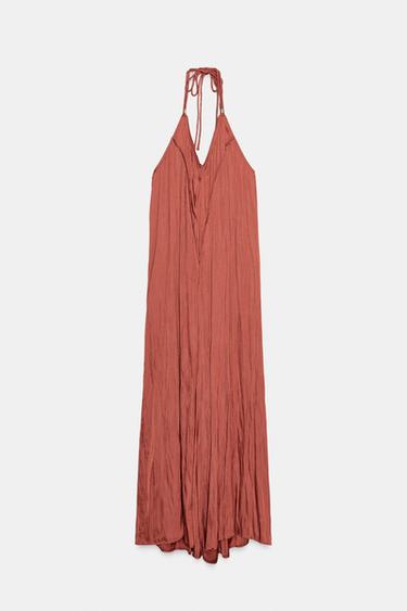 MONO SATINADO HALTER - MARSALA de Zara - Imagen 0