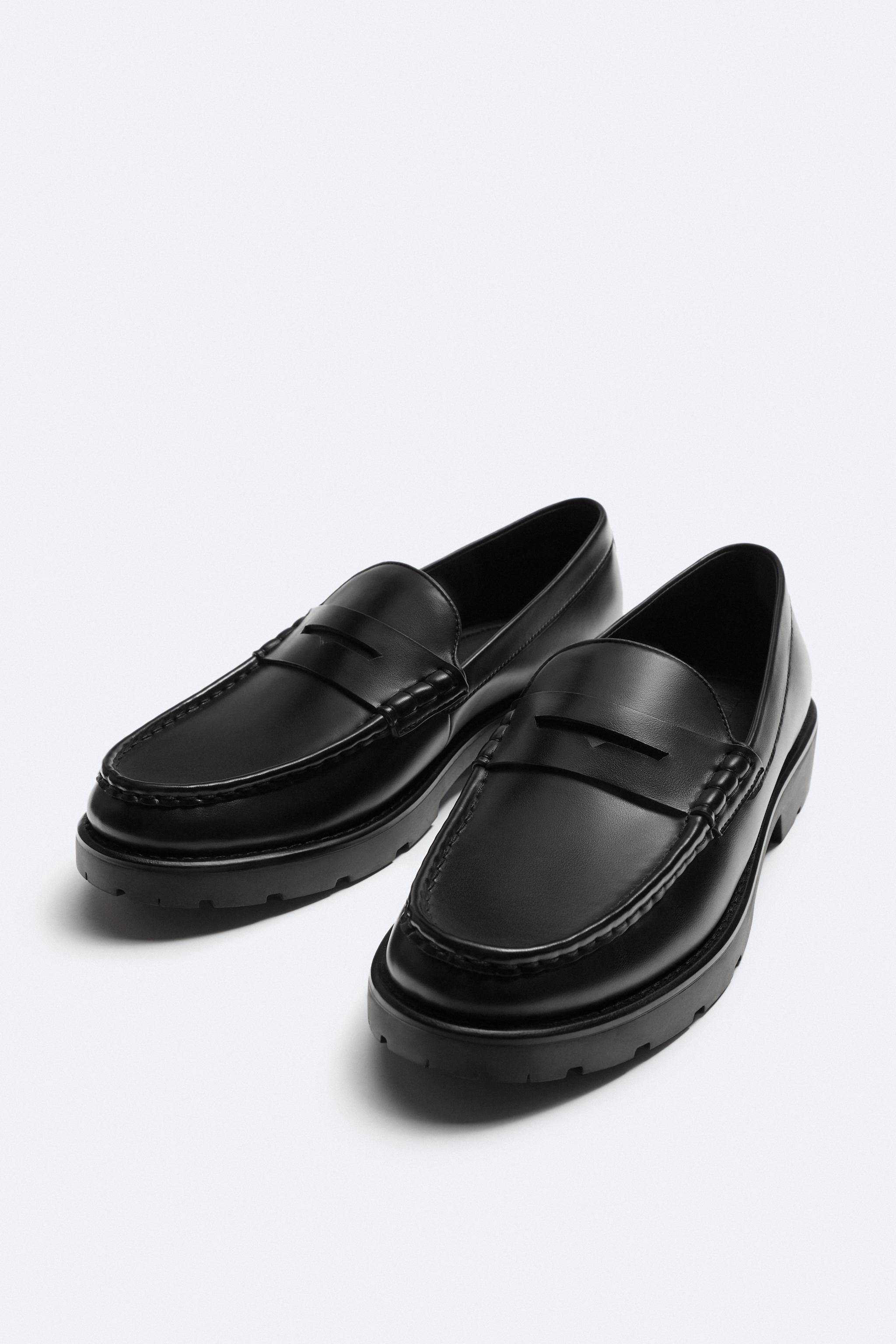 ASOS DESIGN black leather penny loafer