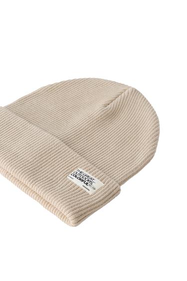 RIBBED KNIT LABEL HAT — Ice 2