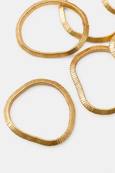 LOT DE BRACELETS ÉLASTIQUES À PIÈCES MÉTALLIQUES - Doré de Zara - Image 3