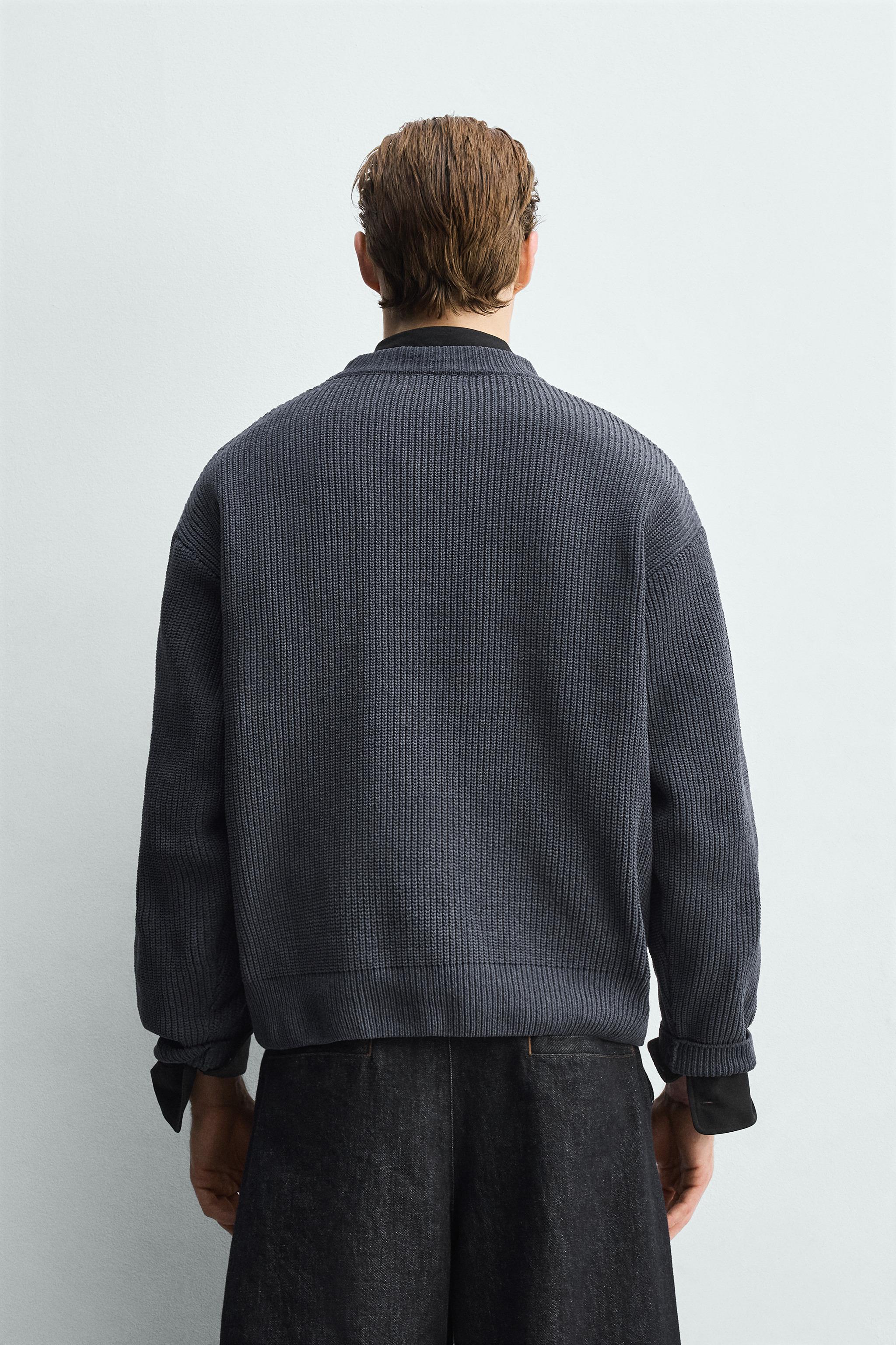 セーター CHENILLE TEXTURED JUMPER - Blue | ZARA United States