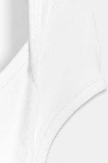 SQUARE NECK T-SHIRT - White by Zara - Image 9