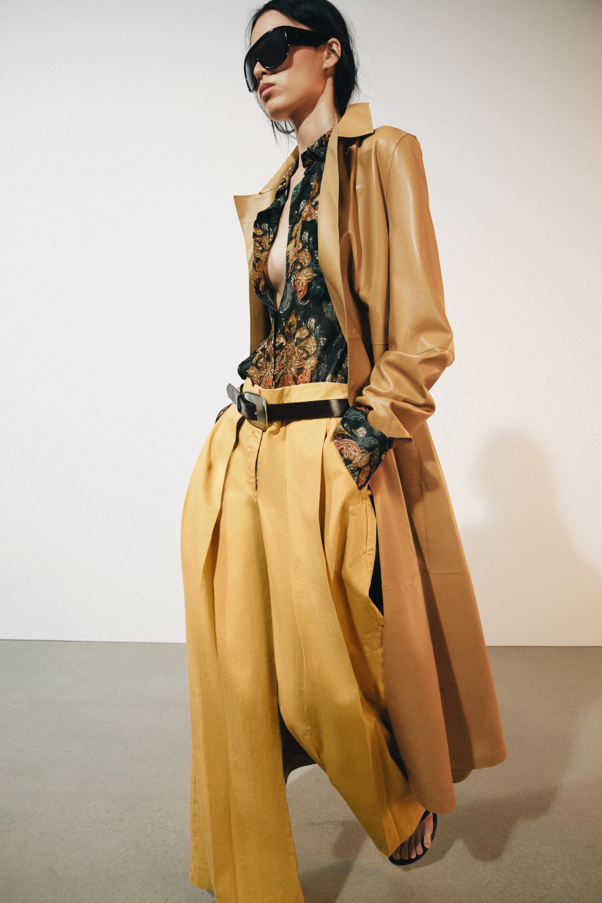 ZW COLLECTION PLEATED PANTS — Mustard