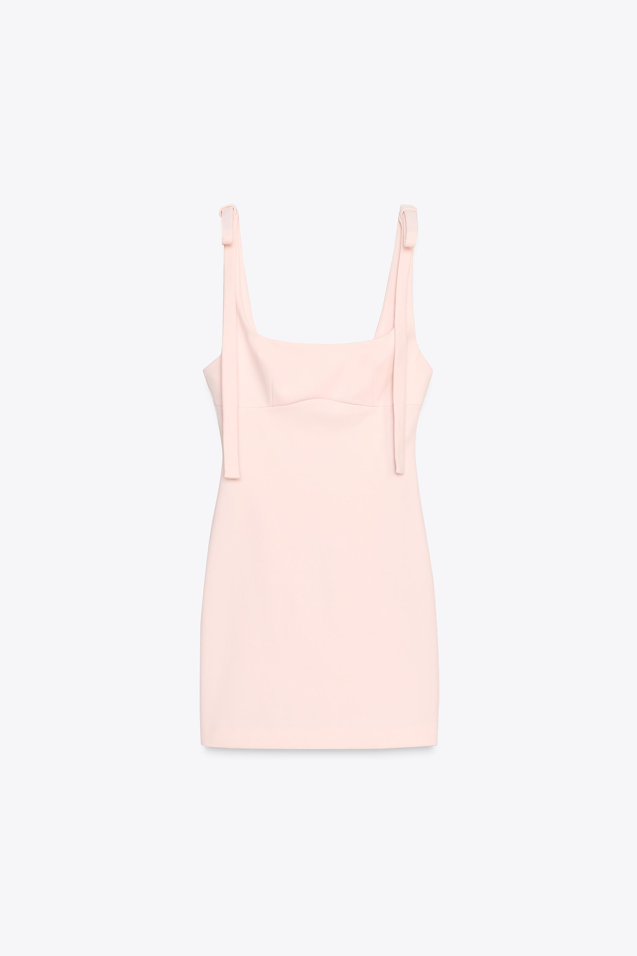 ストレッチリボンショートワンピース ピンク ストレッチリボン ショートワンピース - ホワイト | ZARA Japan