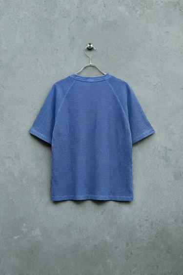 STORIESZ - HAUT À COL TUNISIEN WAFFLE - Bleu de Zara - Image 1