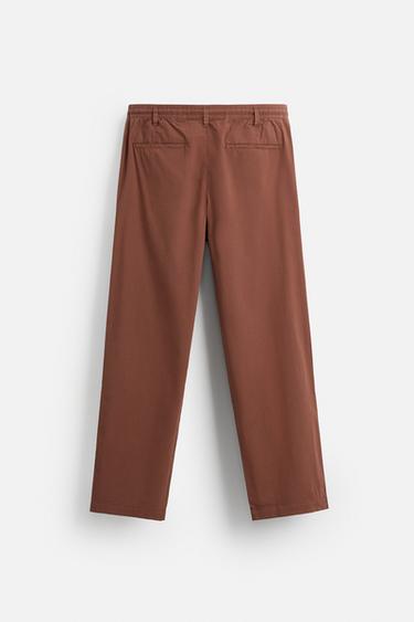 PANTALON EN POPELINE À PLIS - Tuile de Zara - Image 6
