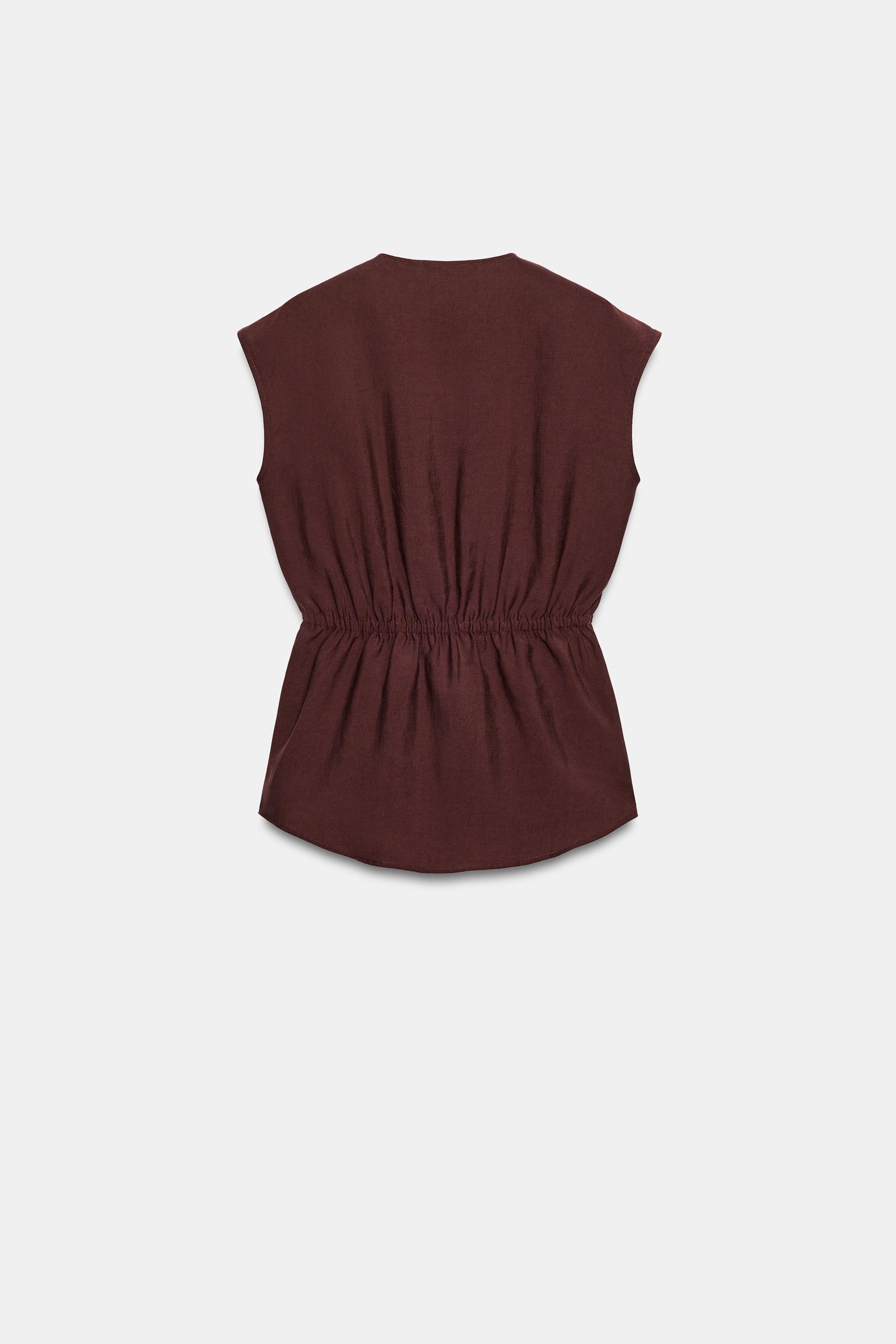 Zara ALTIN RENGİ APLEKELİ TOP görsel 8