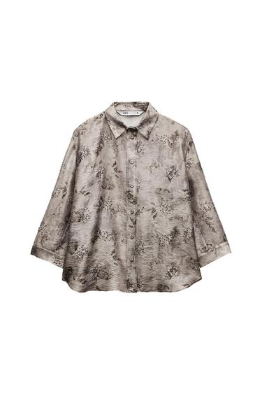 ZW COLLECTION EMBROIDERED PRINTED SHIRT
