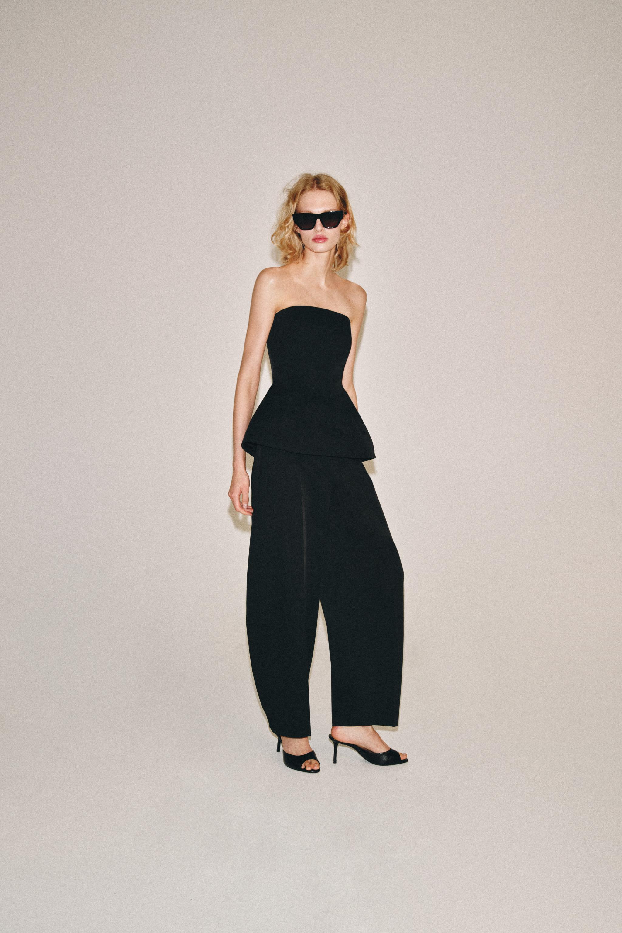 ZW COLLECTION ワイドレッグパンツ - ブラック | ZARA Japan / 日本