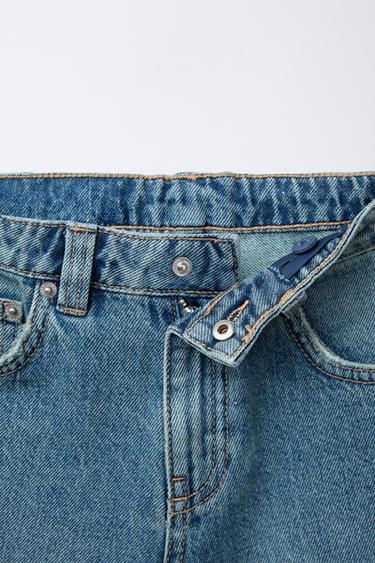 WIDE-FIT DENIM BERMUDA SHORTS - Blue / Green by Zara - Image 2