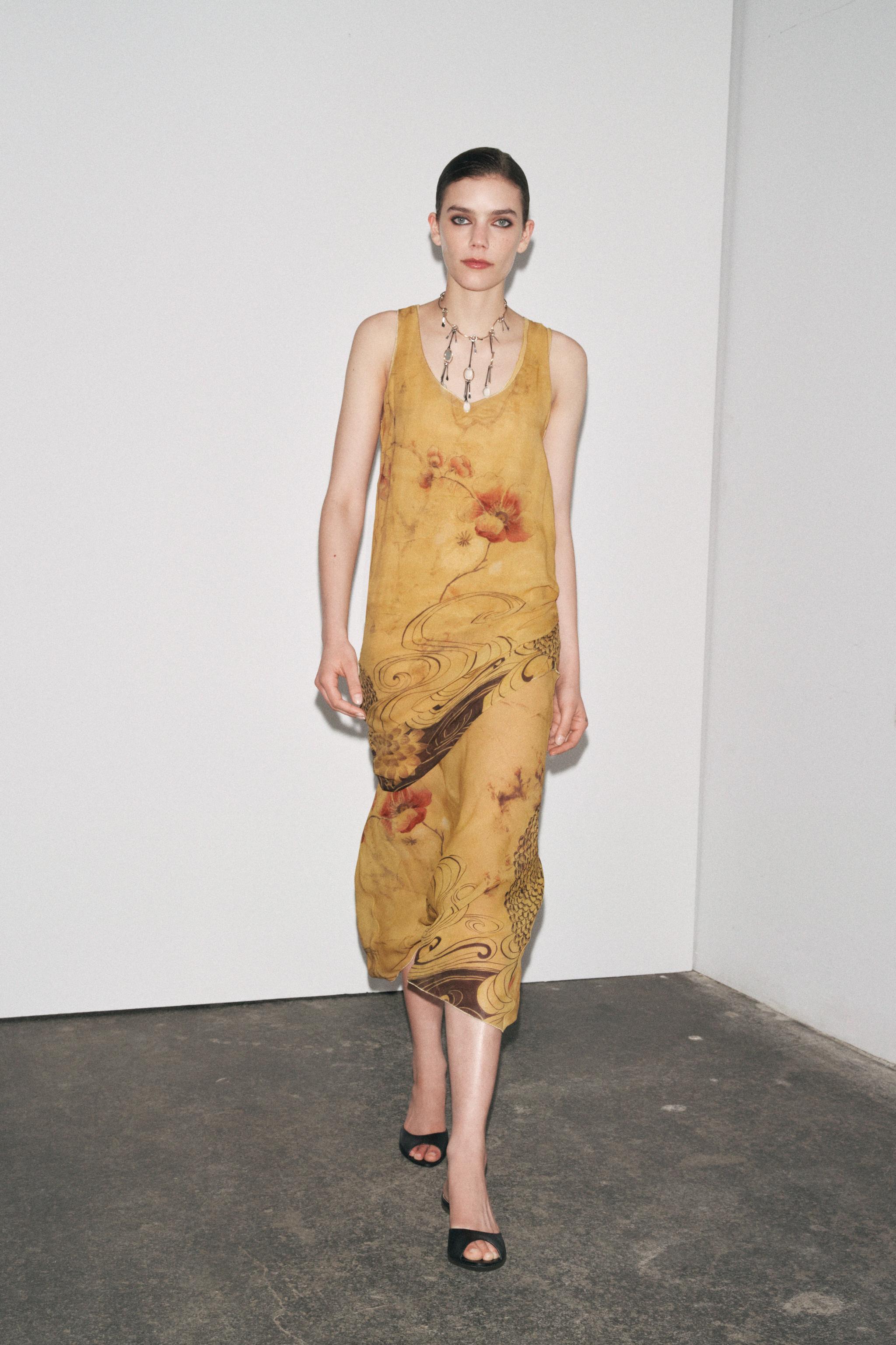 ZW COLLECTION PRINTED DRESS - Oil | ZARA United States