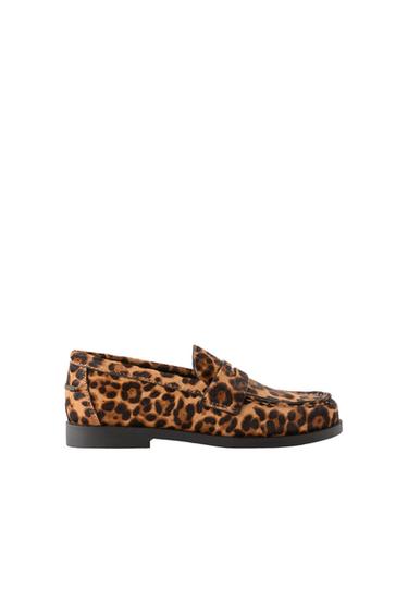 ANIMAL PRINT LEATHER LOAFERS