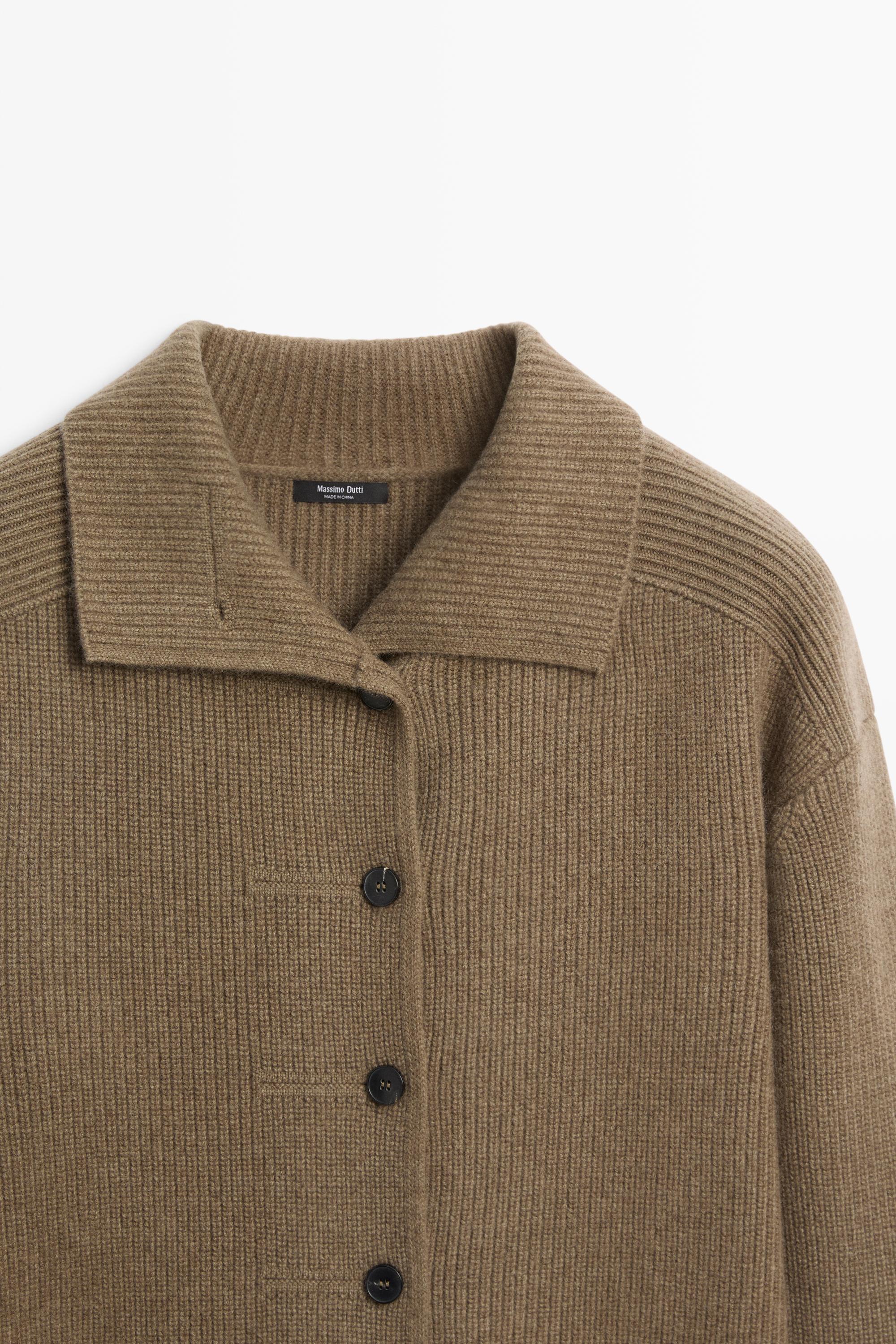 100% cashmere cross-over knit cardigan