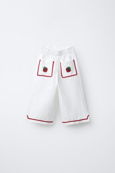 CULOTTES WITH CONTRAST WAVY TEXTURE - Oyster-white by Zara - Image 0