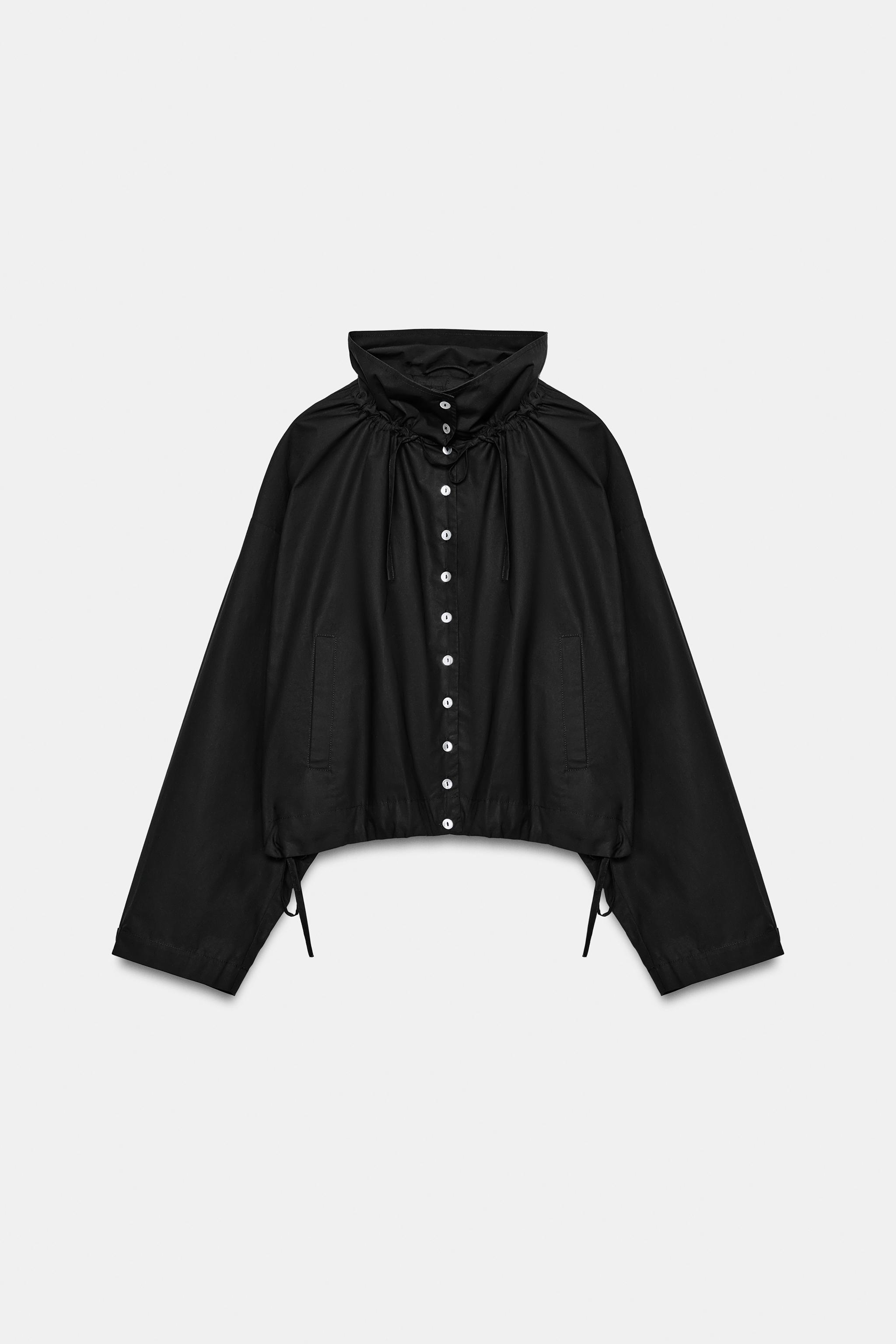 Женские куртки Zara COTTON TIE-DETAIL JACKET — фото 8