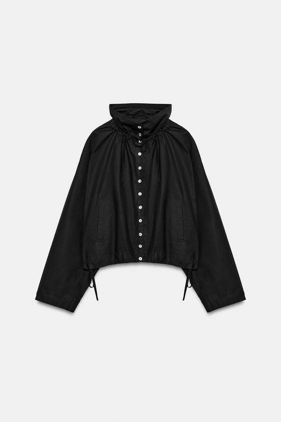 コットンタイ付きジャケット - ブラック | ZARA Japan / 日本