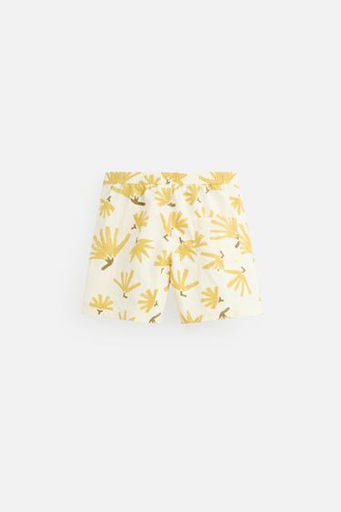 FLORAL PRINT LONG SWIMMING TRUNKS - Ecru by Zara - Image 7