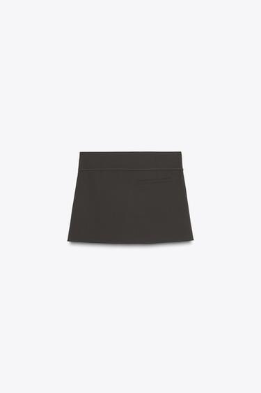 Zara BELTED SKORT - Chocolate brown