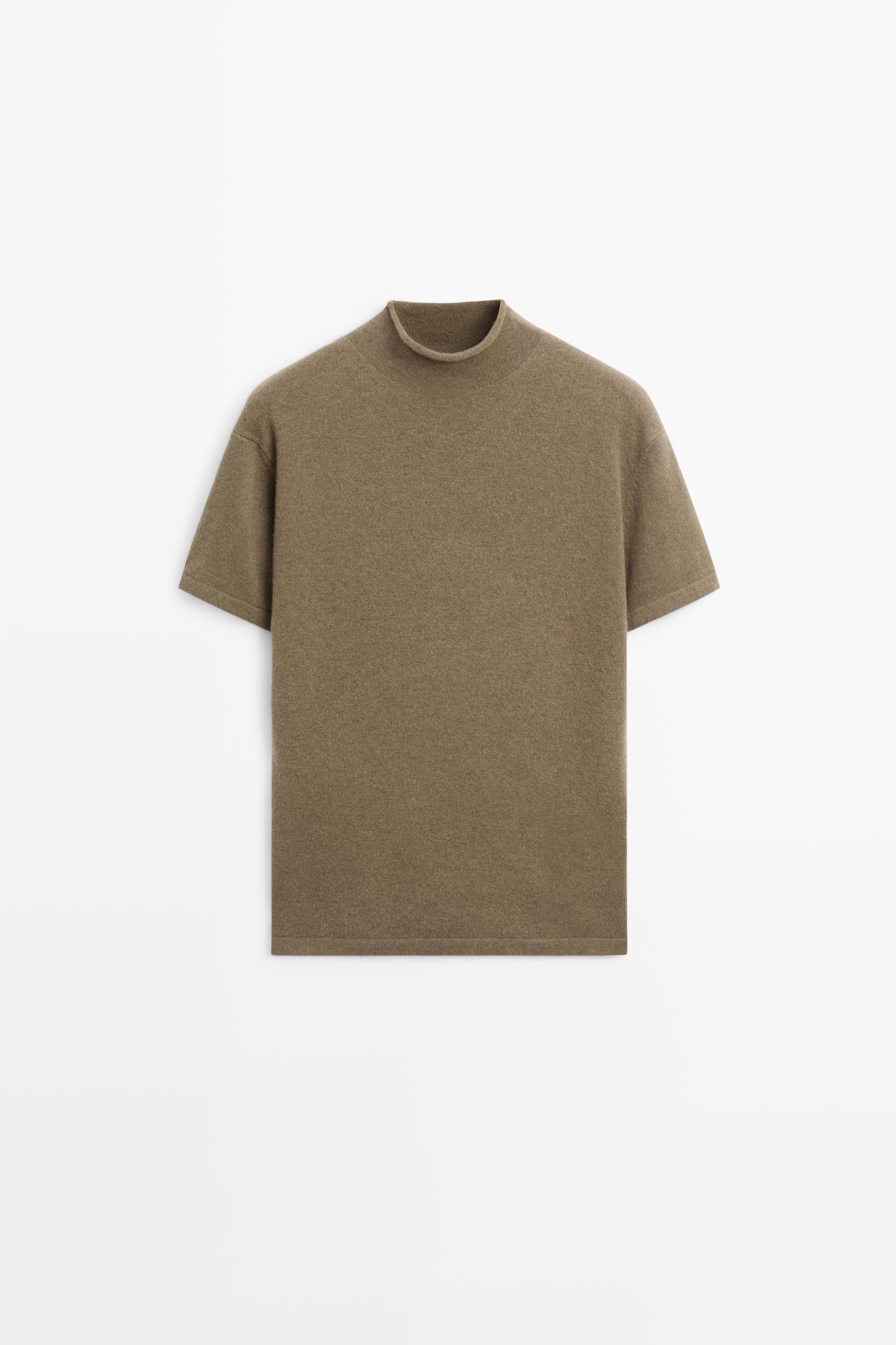 Wool blend knit mock turtleneck sweater