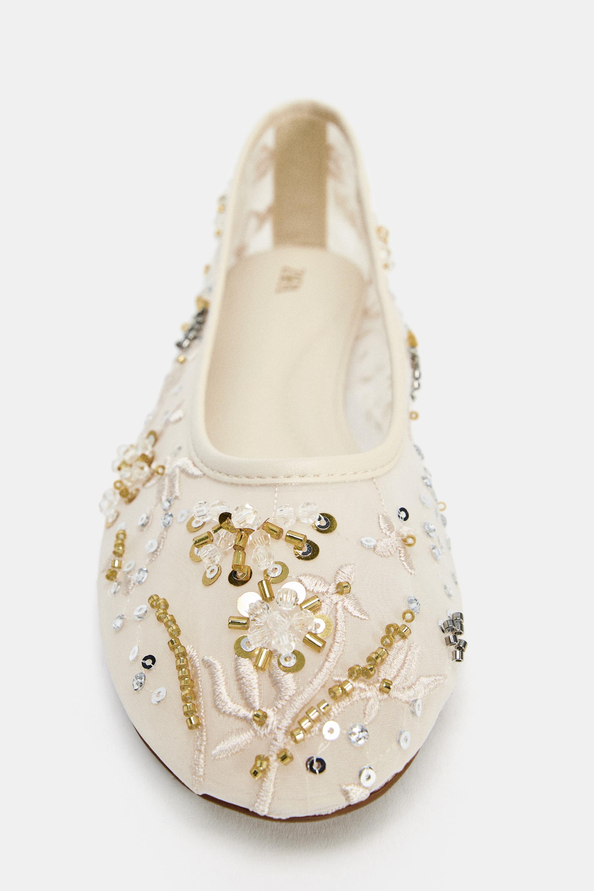 FLAT BALLET FLATS WITH RHINESTONES