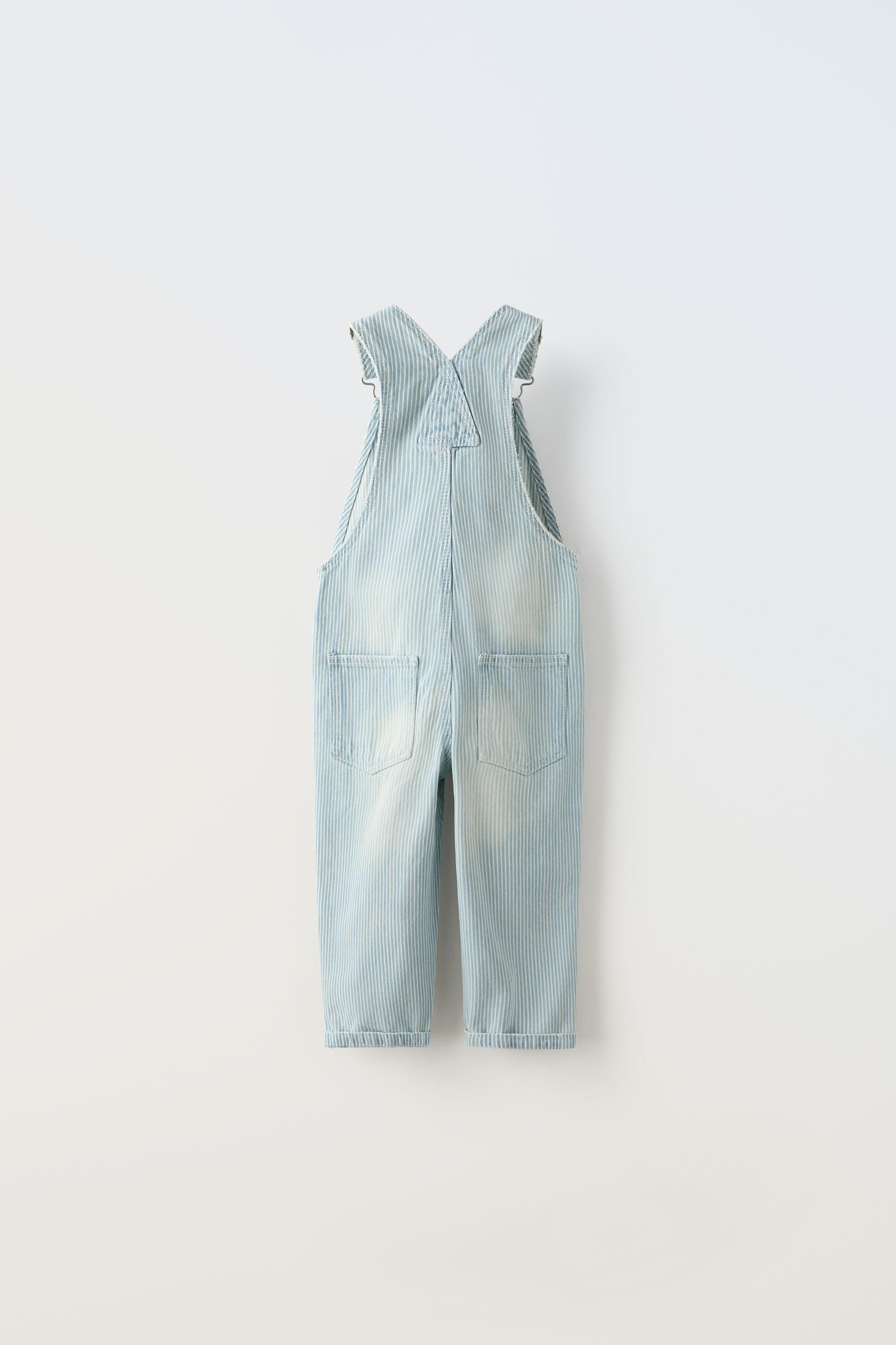 STRIPED DENIM OVERALLS - Blue / White | ZARA United States