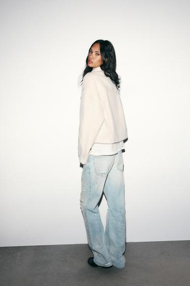 BLOUSON EFFET FOURRURE CROISÉ - Écru de Zara - Image 4