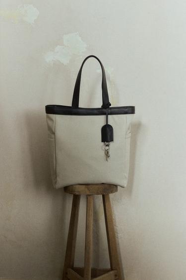 FABRIC TOTE BAG - Beige by Zara