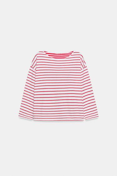 STRIPED RUSTIC T-SHIRT - Red Stripe by Zara