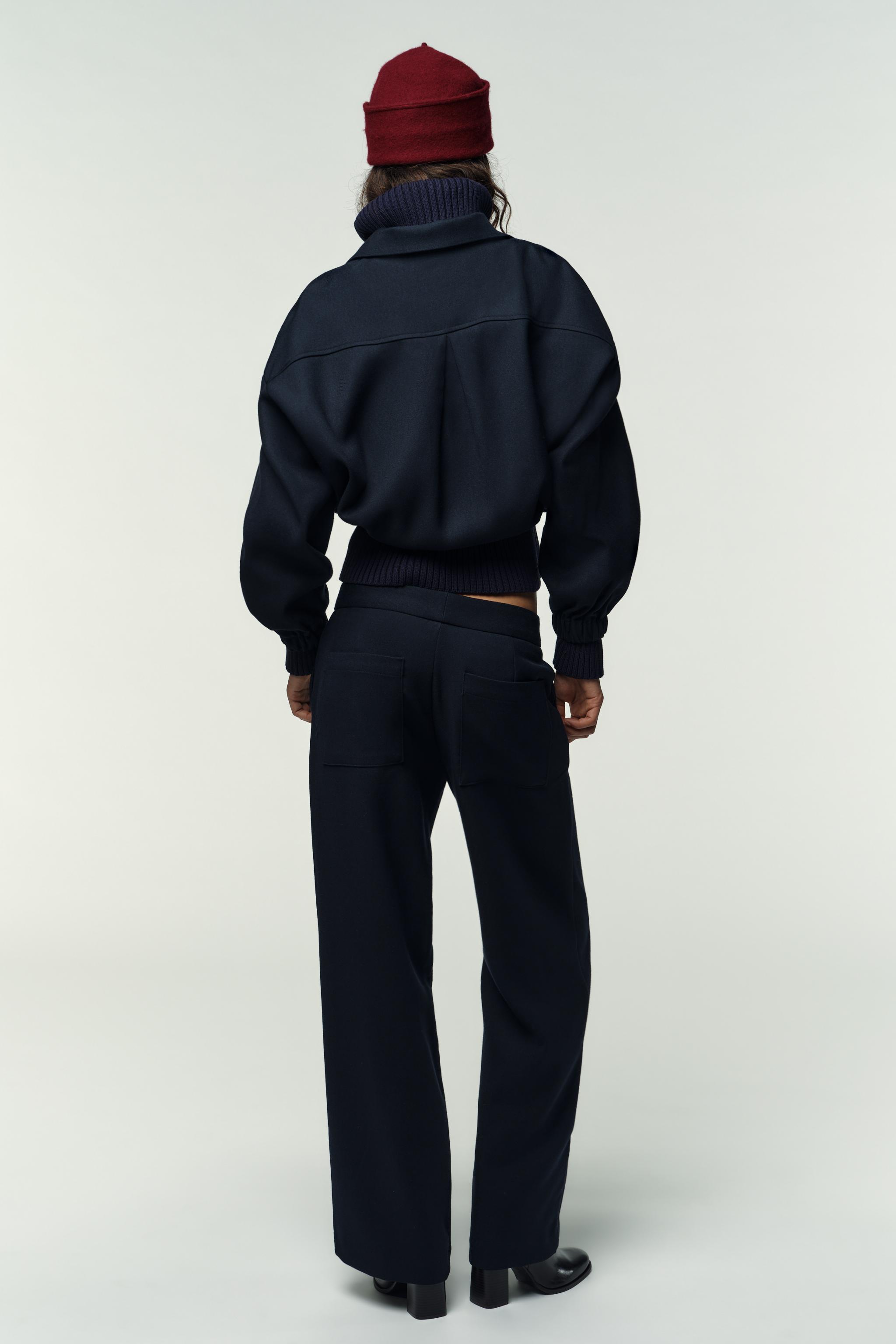 TOPSTITCHED STRAIGHT LEG PANTS