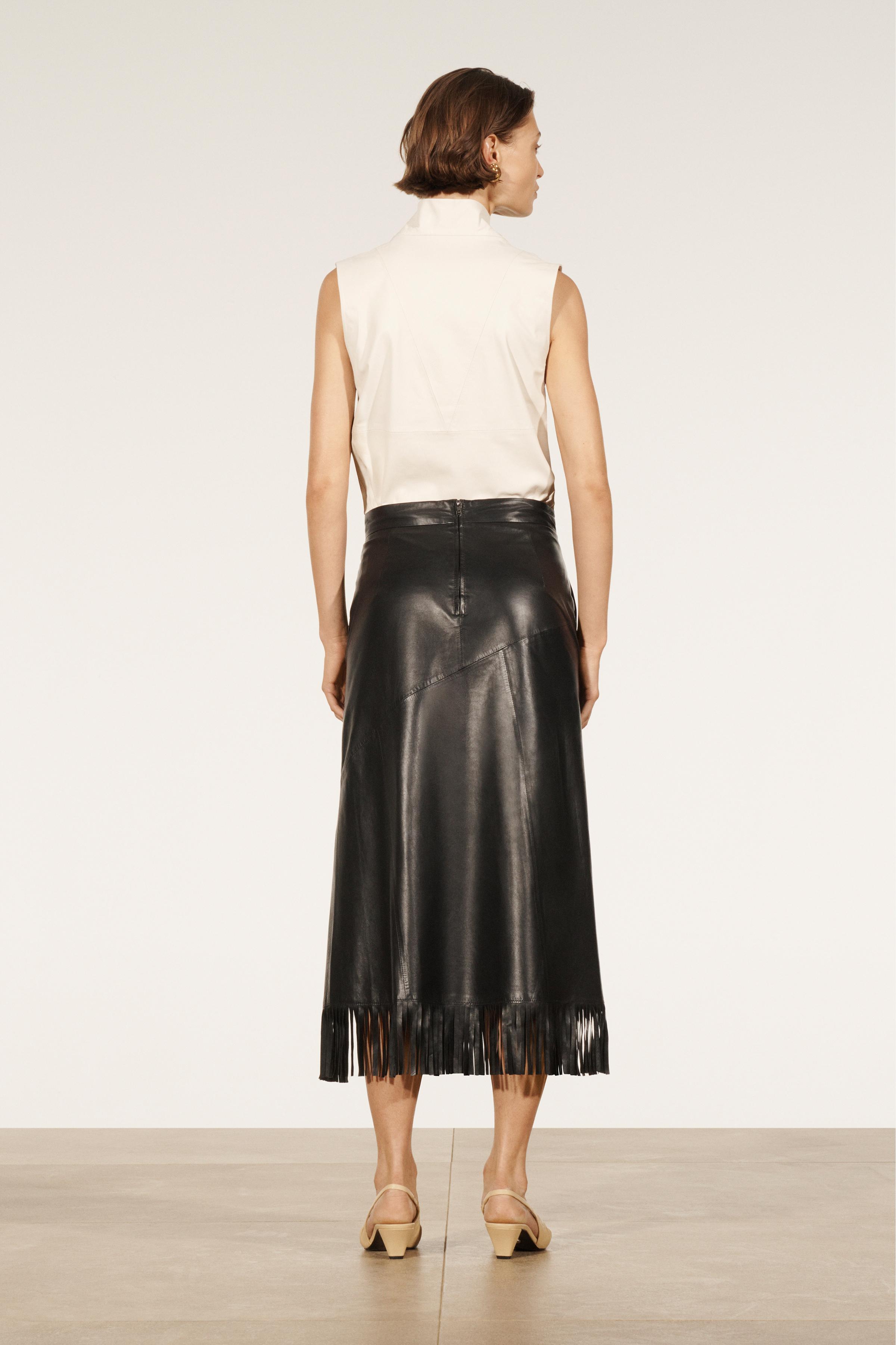 Faux leather on sale midi skirt zara