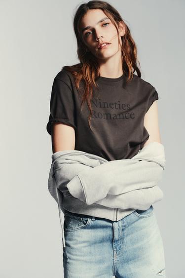 T-SHIRT INSCRIPTION - Chocolat de Zara - Image 2