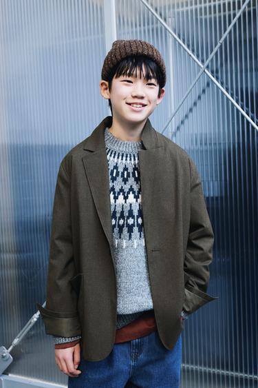 Zara 法蘭絨西裝外套 - 深卡其色