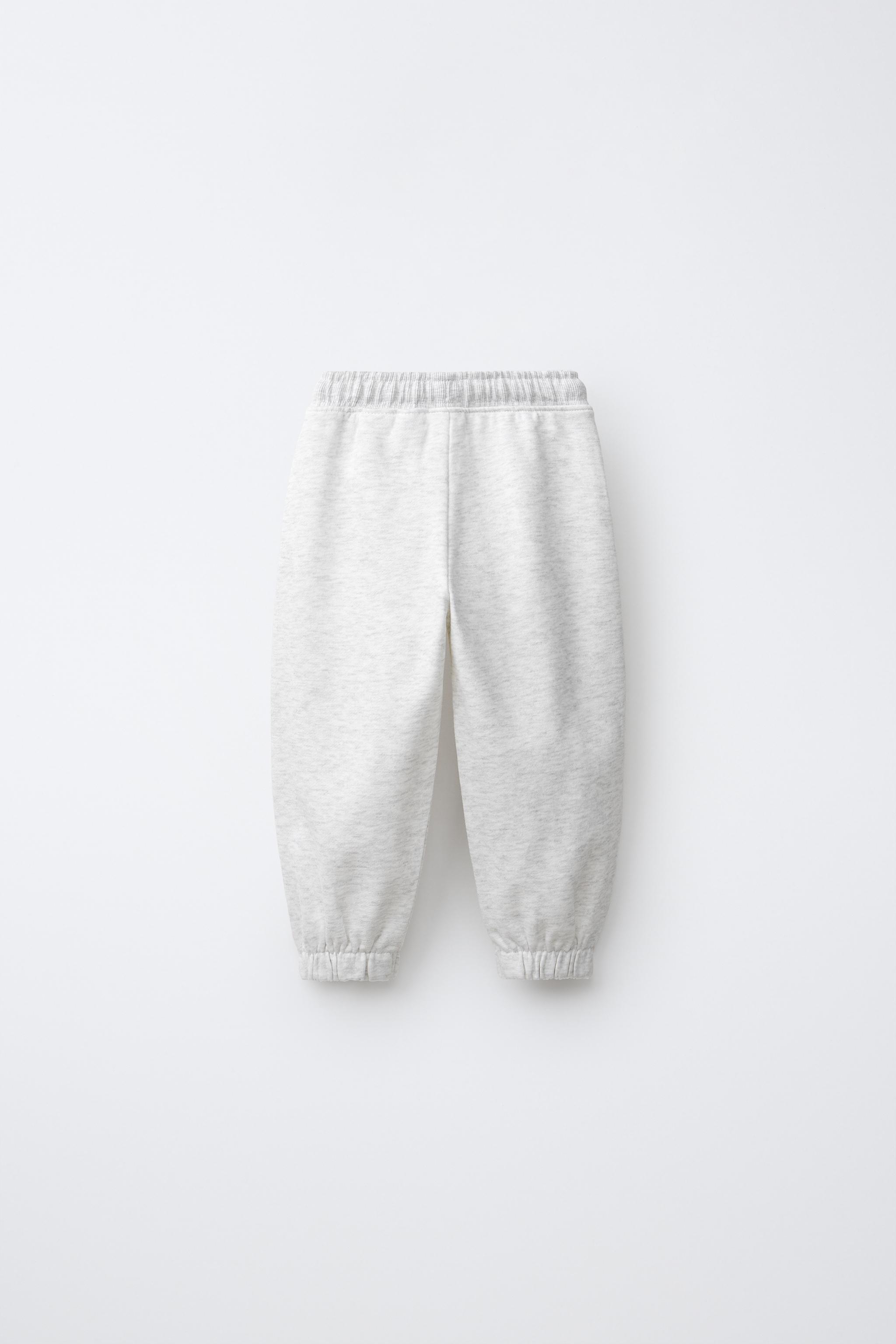 DAISY EMBROIDERED PLUSH PANTS — Gray marl