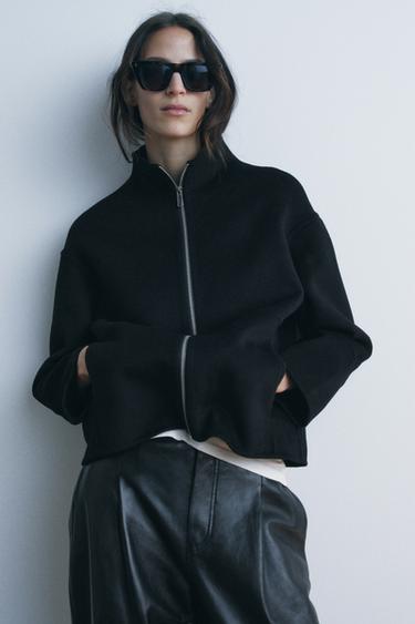 ZW COLLECTION WOOL JACKET - Black by Zara