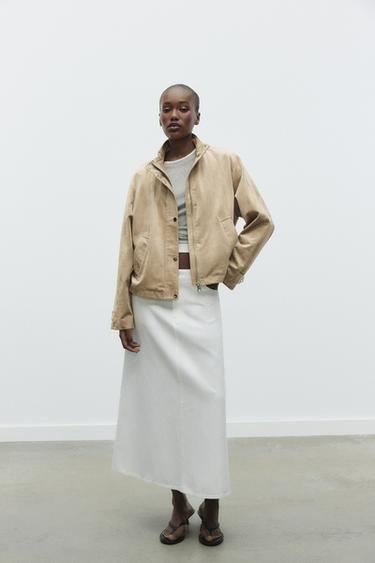 FAUX SUEDE JACKET - camel by Zara