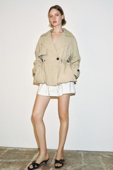 TRENCH CORTA CINTURA AJUSTABLE - Crudo / Beige de Zara