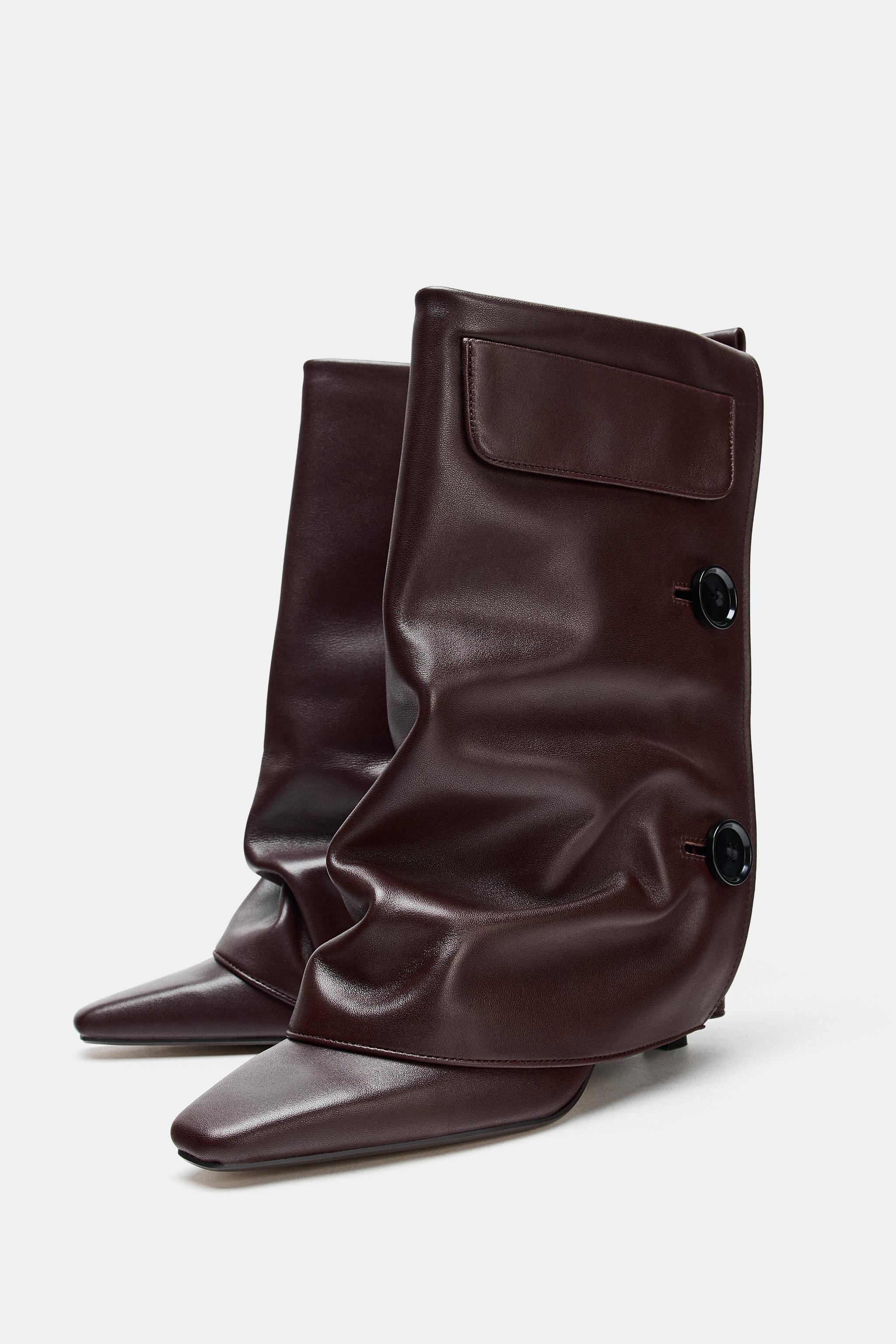 LEATHER GAITER ANKLE BOOTS