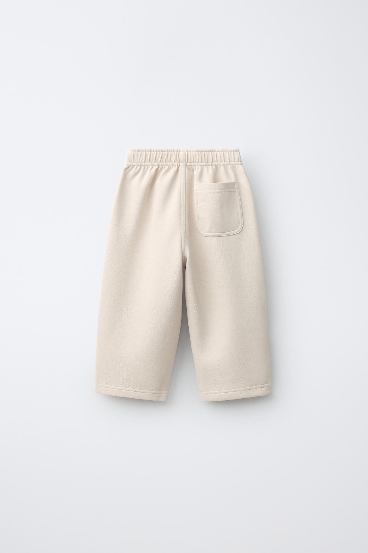 SOLID COMFORT PANTS — Light beige