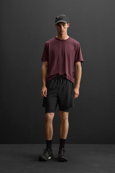 Zara 2 IN 1 TRAINING SHORTS - Black