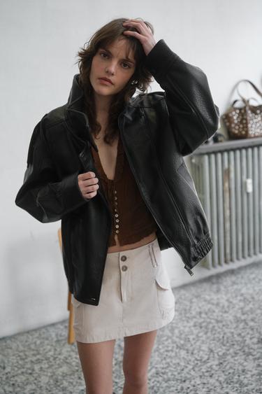 FAUX LEATHER JACKET - Black by Zara